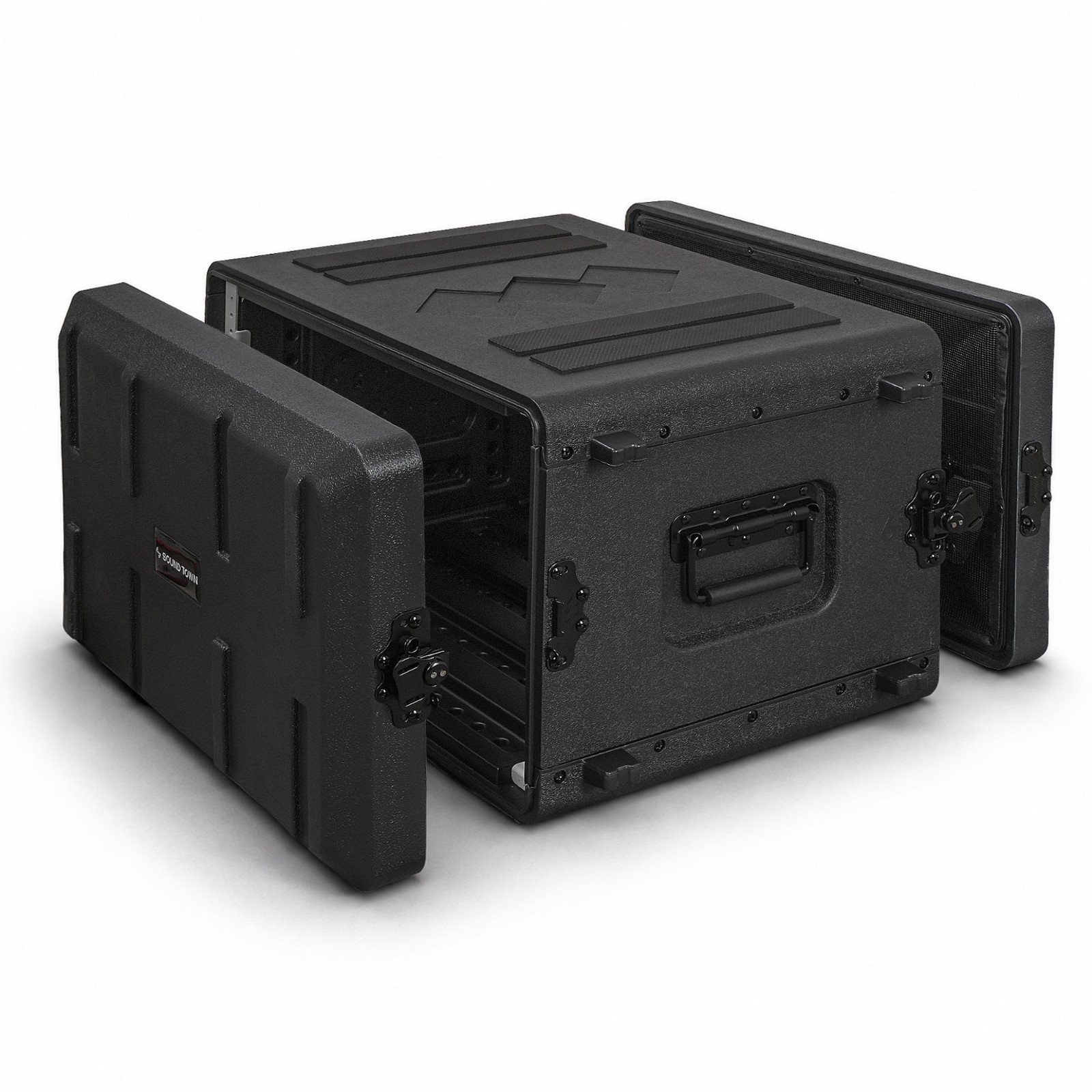 Sound Town DIY 6U PA DJ PE Rack Road Case with Microphone Compartment STRC-PE6U