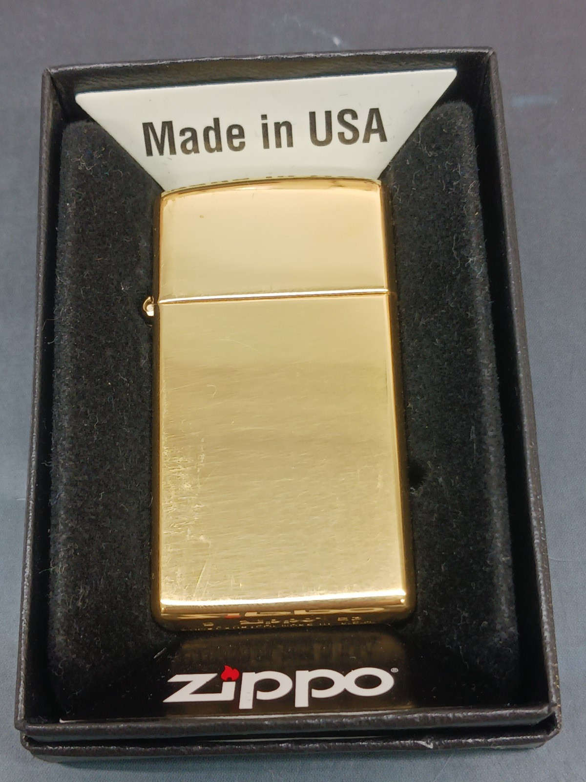 Zippo Slim High Polish Brass 1654B (Some Scratches On The Case)