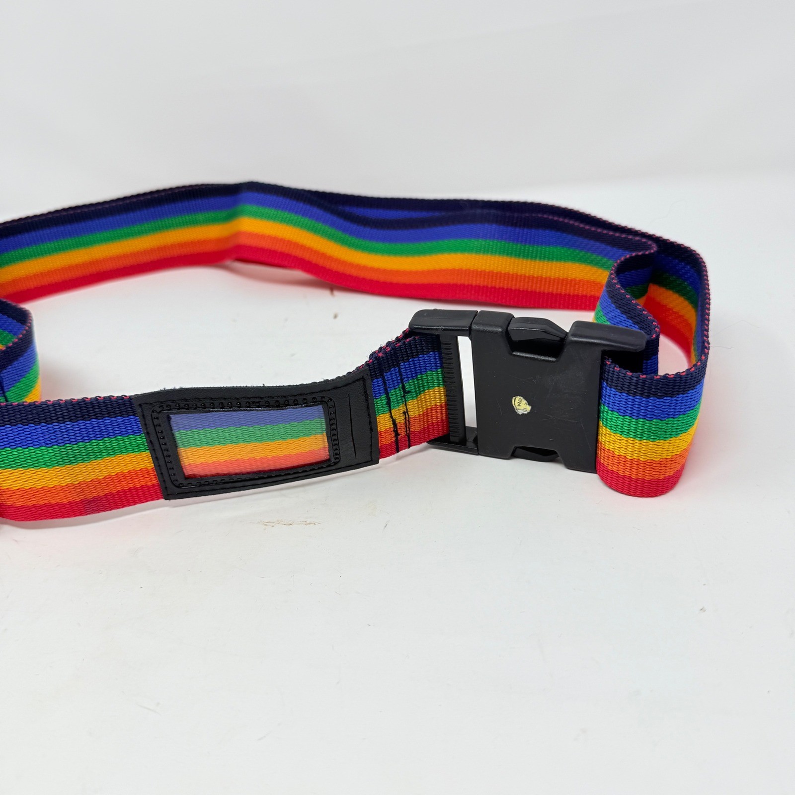 Rainbow Luggage Strap Suitcase Belt Adjustable Travel Accessory w/ID Tag Holder