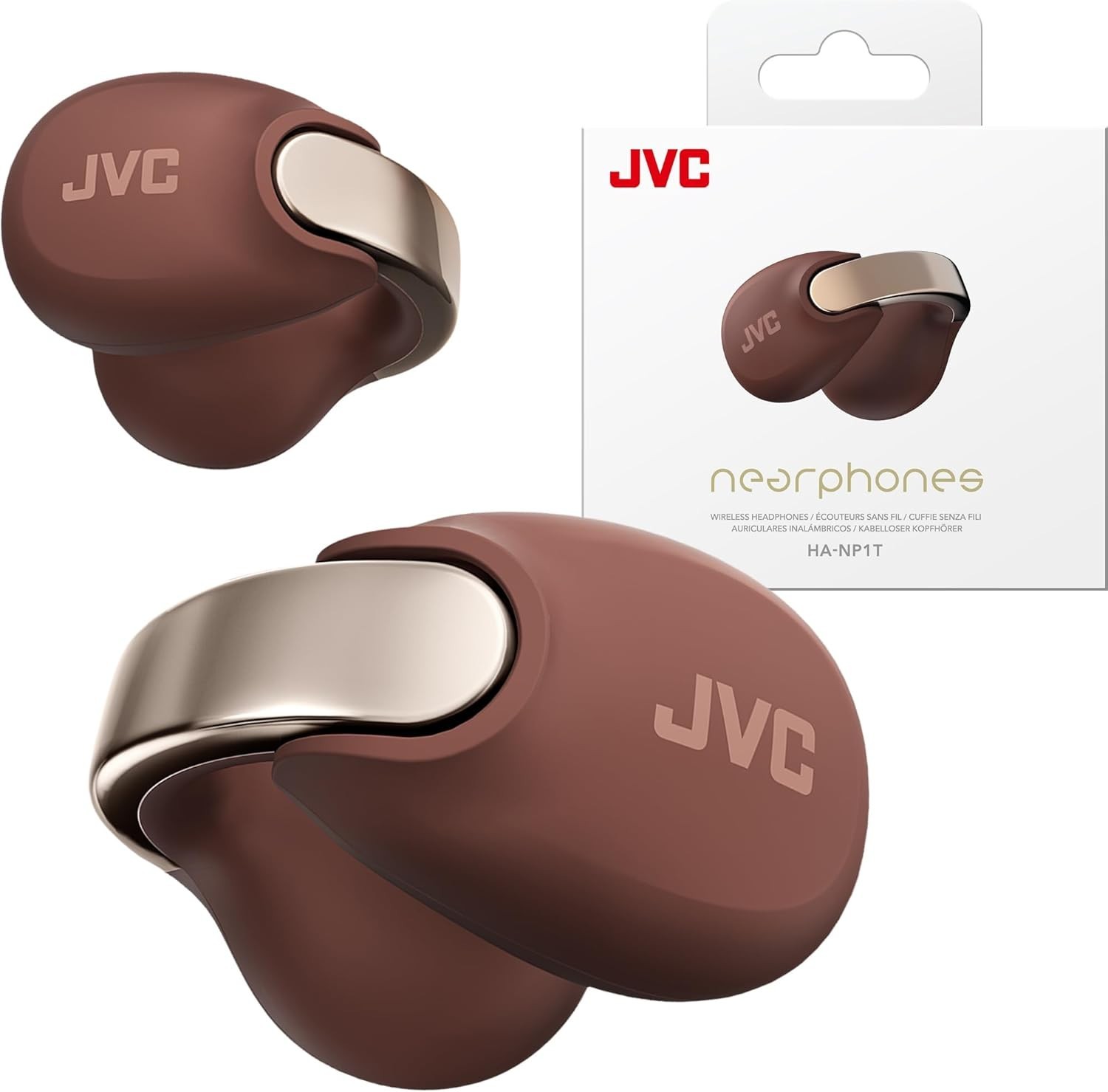 NEW JVC - Nearphones Open-Ear Headphones HANP1TT - Maroon ⚡SHIP SAME DAY⚡