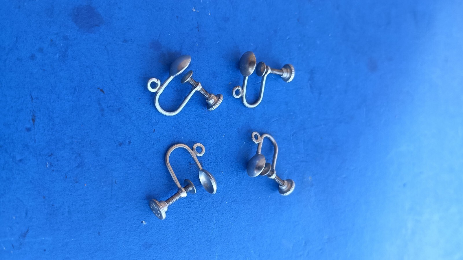 Sterling silver screw back dangle earring finding setting, Pair, 2 Pieces.
