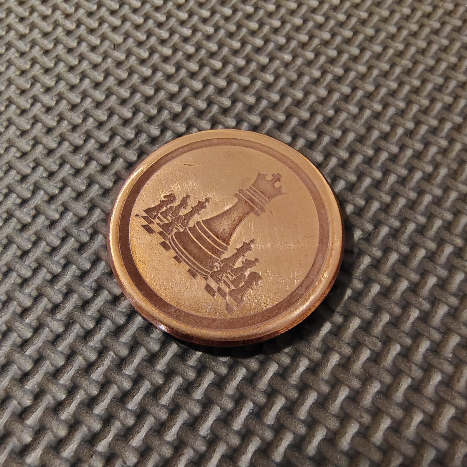 Custom Boutique Copper Engraved Chess Board Worry Coin Golf Ball Marker 1.5"