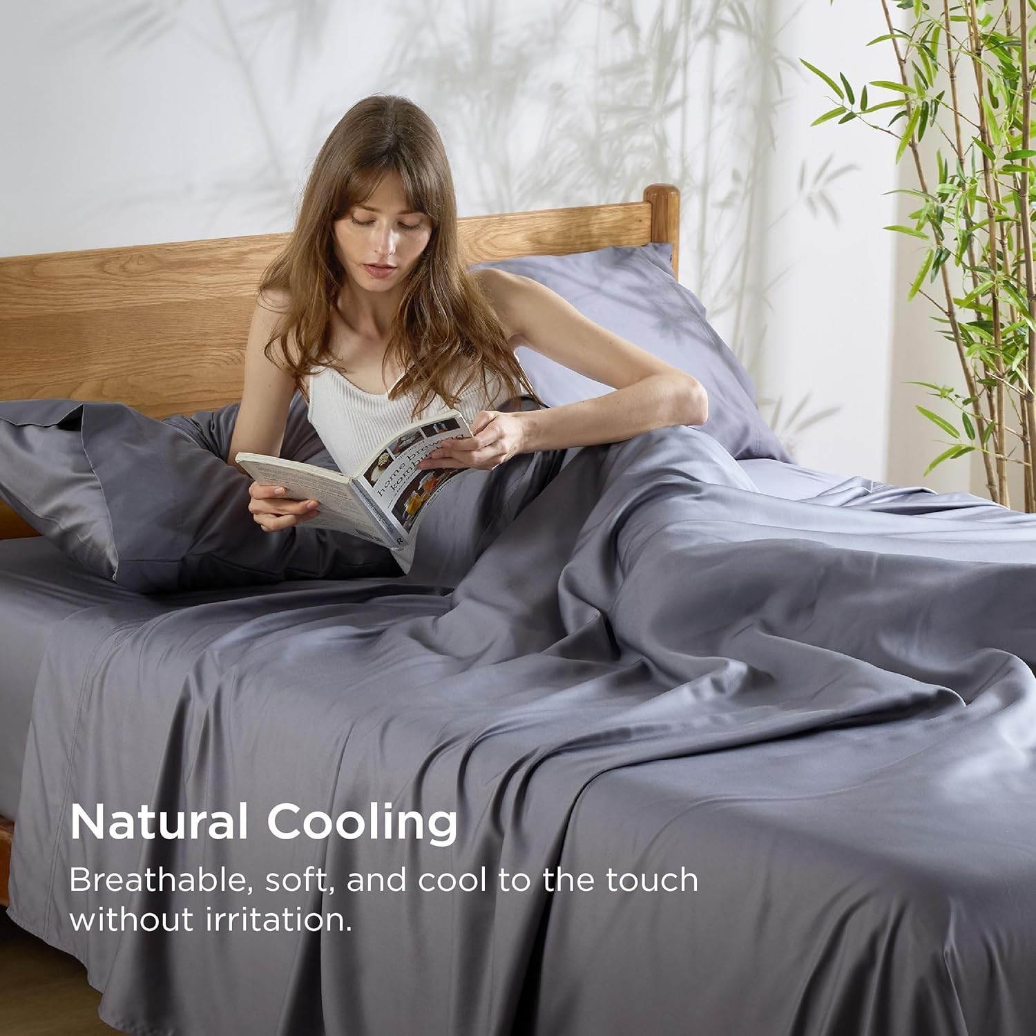 Queen Sheet Set, Cooling Sheets for Queen Size Bed Set, Rayon Derived from Bamb