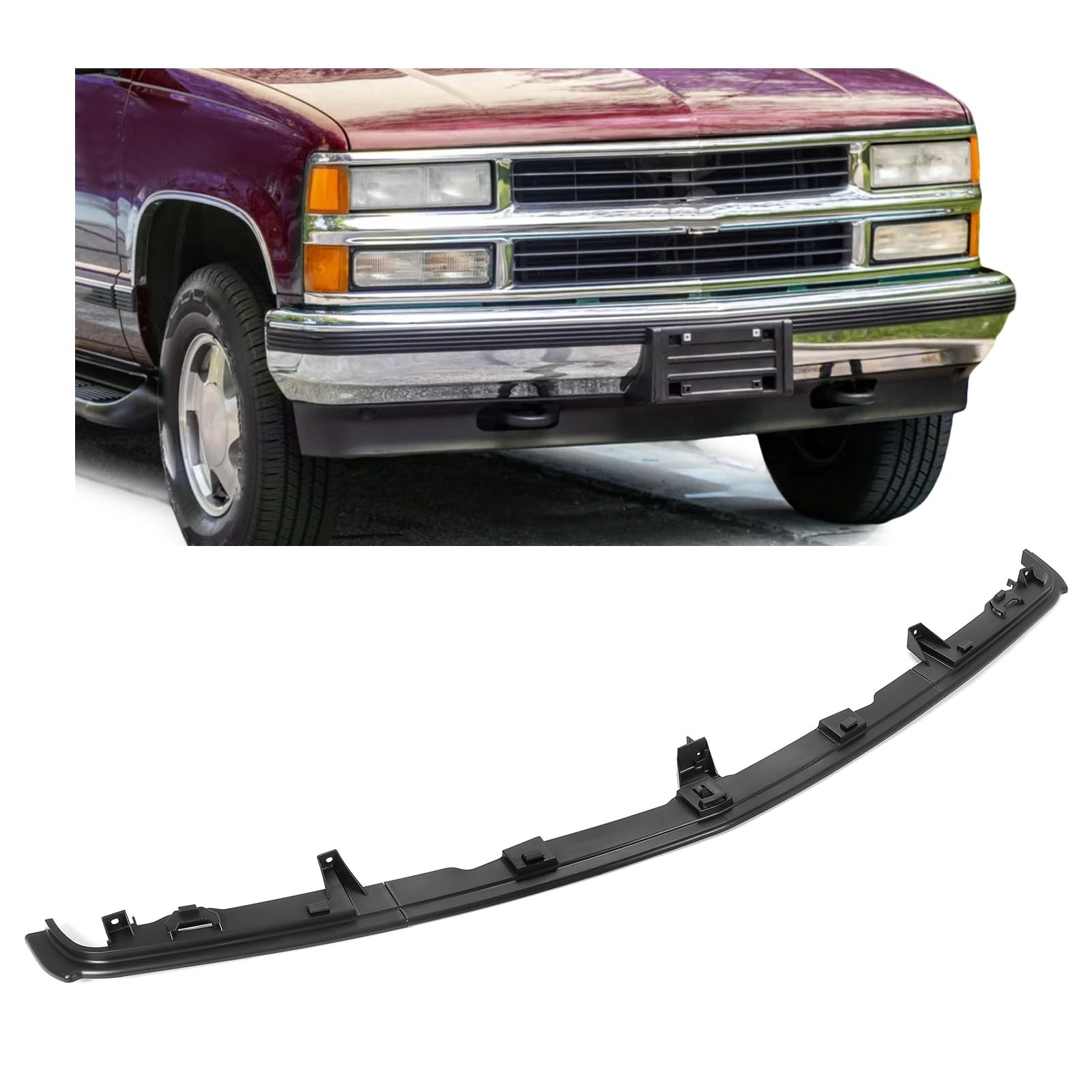 HECASA Front Bumper Filler Trim Compatible with 1994-2000 Chevy Black