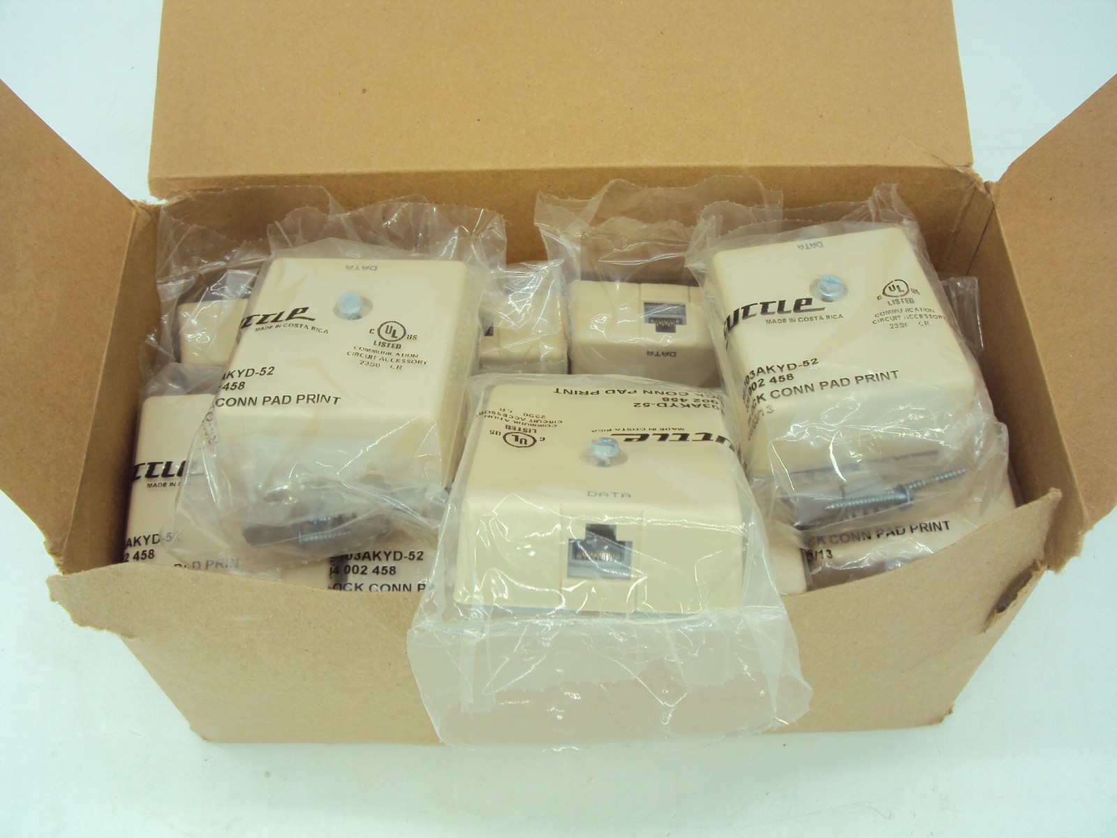 Lot of 19 Suttle SE-103AKYD-52 1 Port Pre Wired Modular Jack Surface Mount