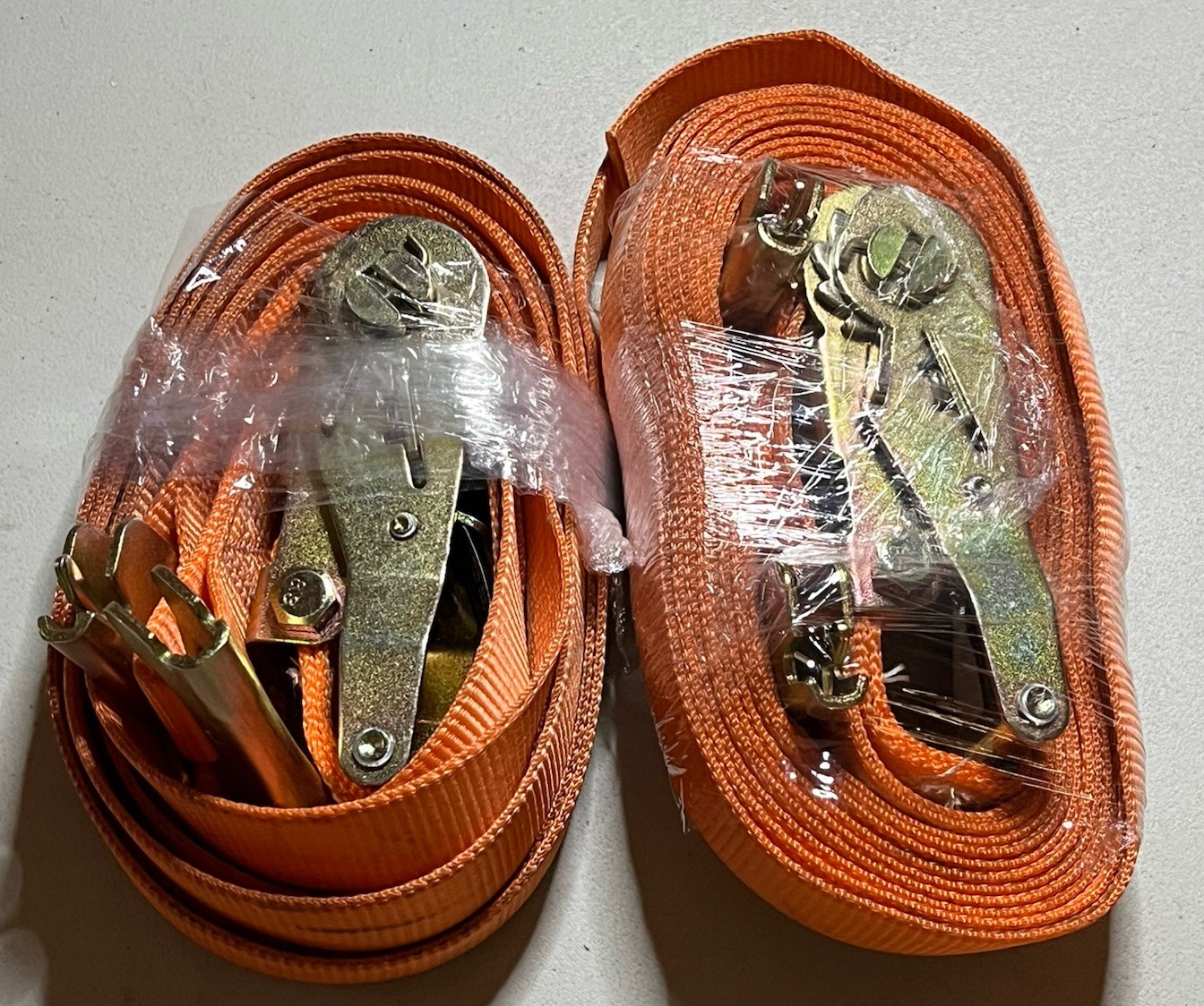 [2 PACK] Trucking Depot Orange E Track Ratchet Straps Cargo Tie Down Trailer
