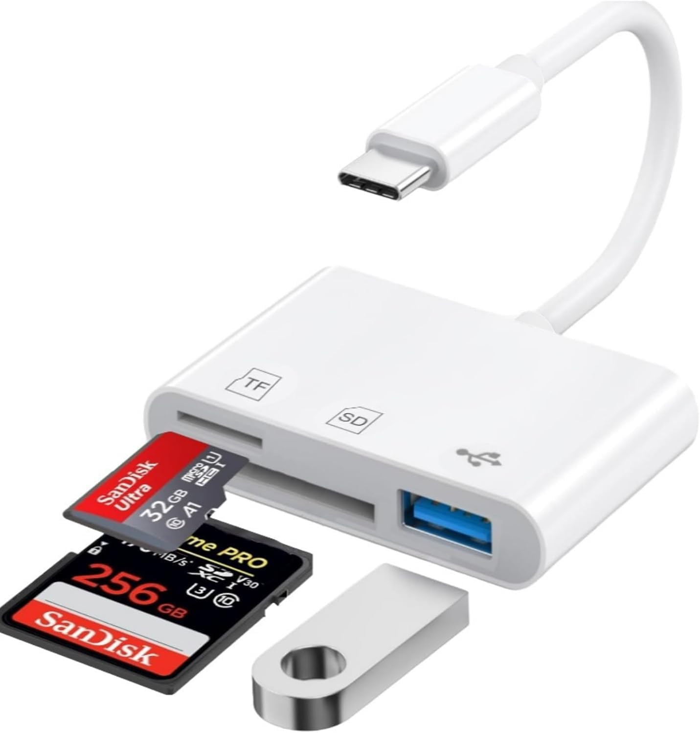 USB C SD Card Reader for Iphone 17/16/15 Series, USB C to Micro SD Memory Card