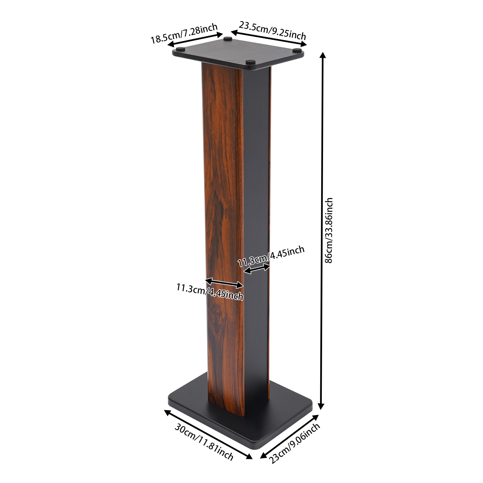 34 Inch Home Speaker Stands 2-pack Freestanding Bookshelf Speaker Floor Stands