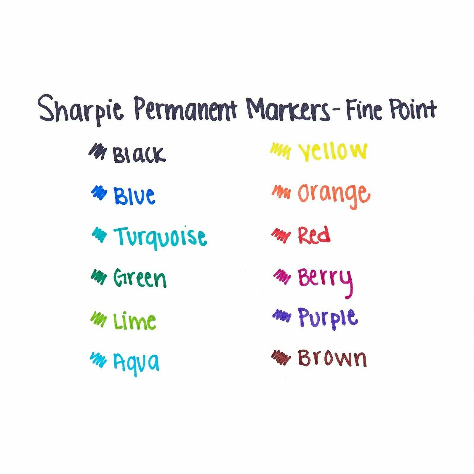 Sharpie Permanent Markers Fine Point, Assorted Colors, 12-Count