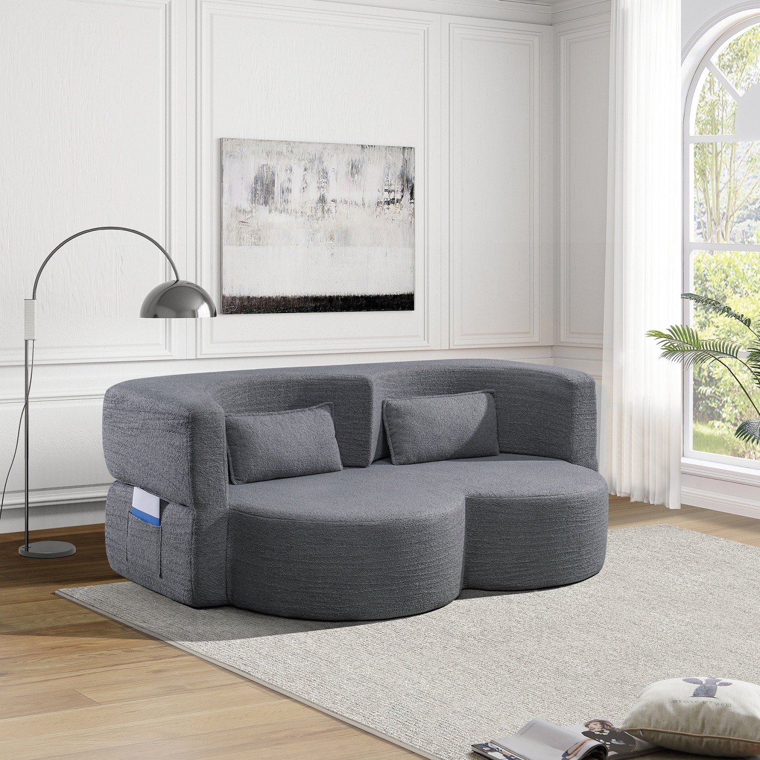Foldable Convertible Sofa Bed 3-in-1 Floor Futon Double Lounger Chairs Sleeper