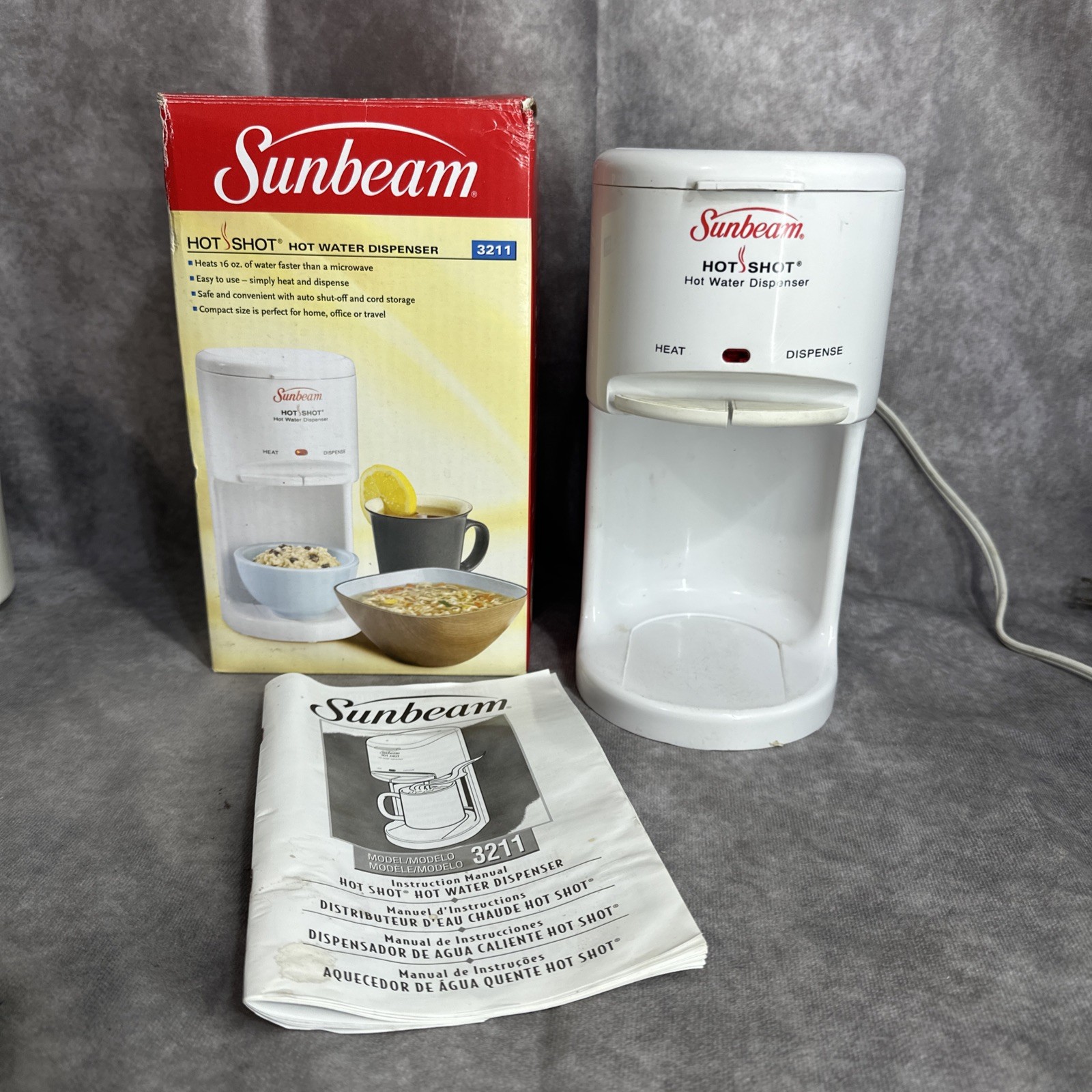 Vintage Sunbeam Hot Shot White Hot Water Dispenser #3211 Tested/Works