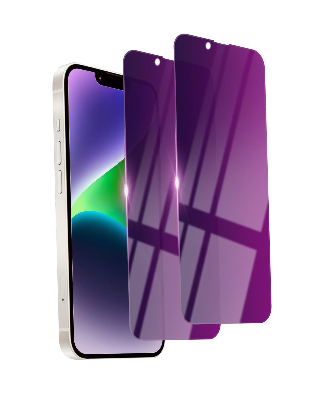 Ifaeveus 2 Pack iPhone 13 Pro Max/14 Plus (6.7 inches), Purple Privacy