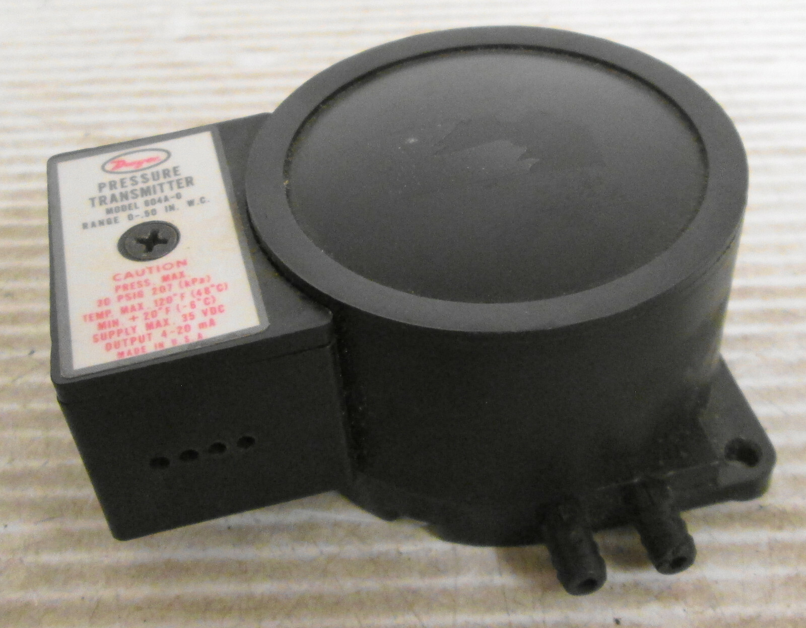 Dwyer 604A-0 Pressure Transmitter Range 0-.50 IN. W.C.