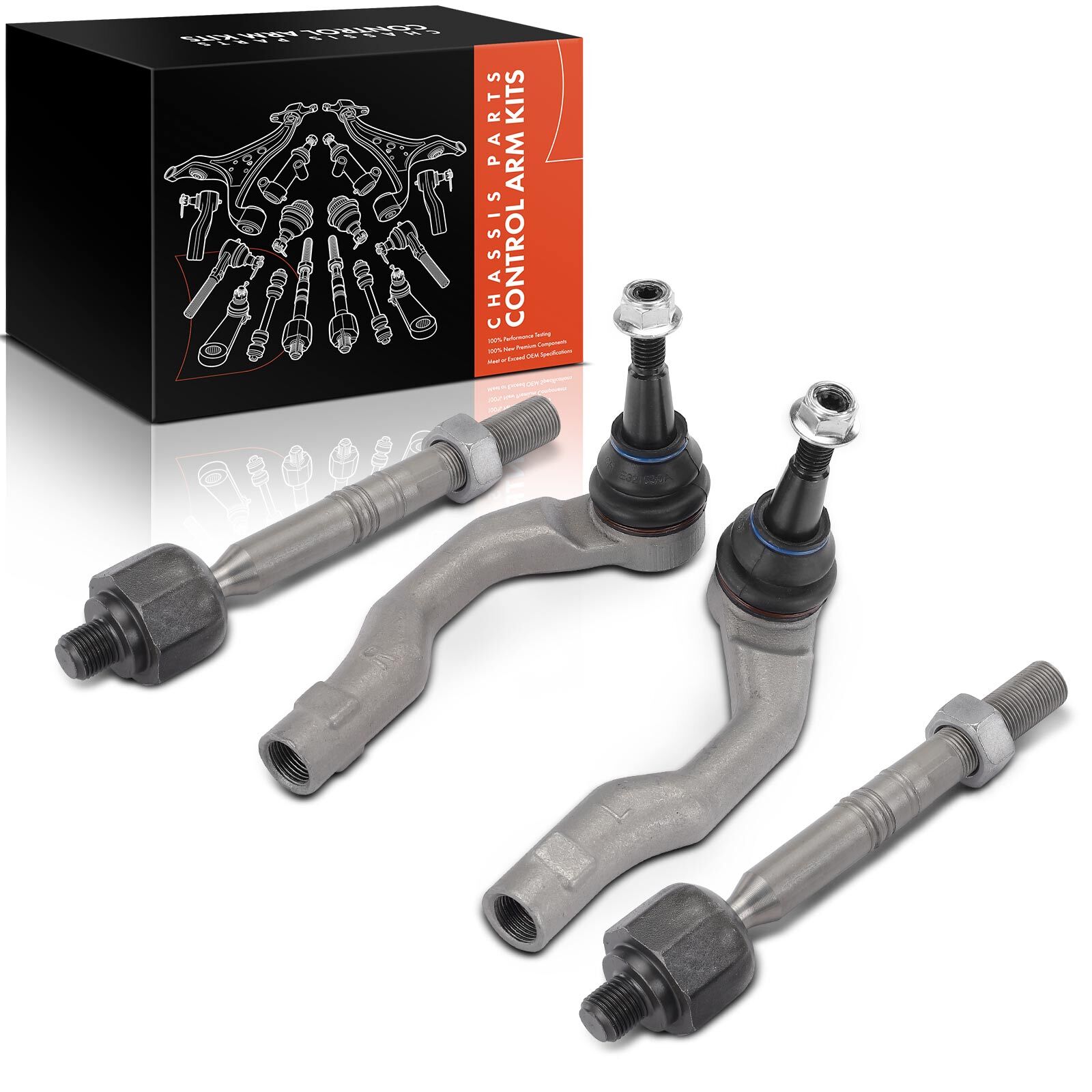 4x Front Inner & Outer Steering Tie Rod Ends for Volvo XC60 18-21 XC90 2016-2021
