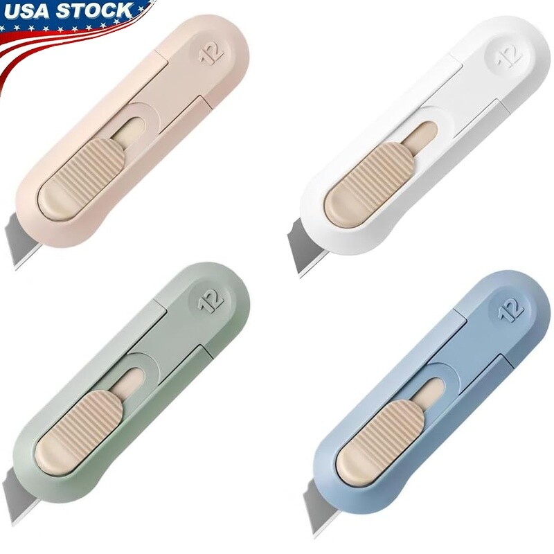 4PCS Utility Knife SK5 Retractable Blade Box Cutter Home Office Craft Tool New