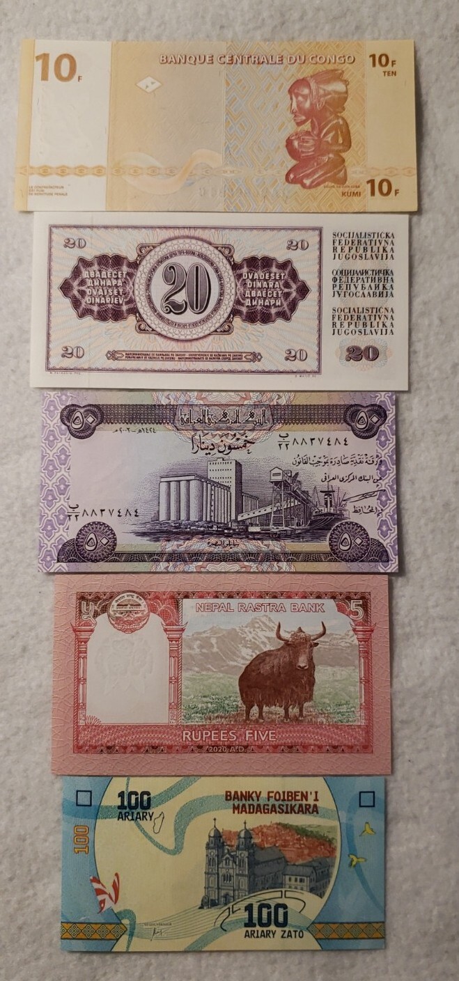 IT. # G - 161 / 5 PC. NOTE SET UNC CONDITION FAST SHIPPING USA