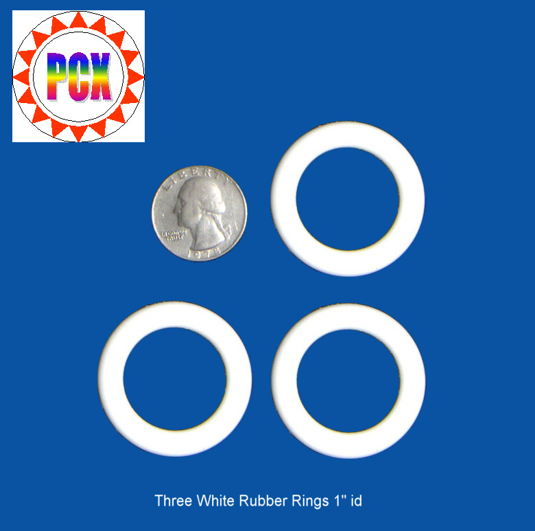 1" id White Rubber Ring (lot of 3) - Williams, Bally, Gottlieb, Stern Pinball