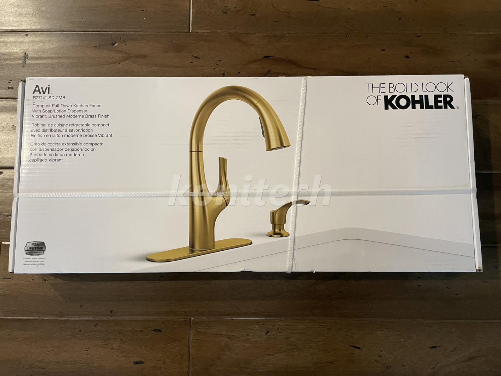 KOHLER Avi Compact Kitchen Faucet Vibrant Brushed Moderne Brass K-R27141-SD-2MB