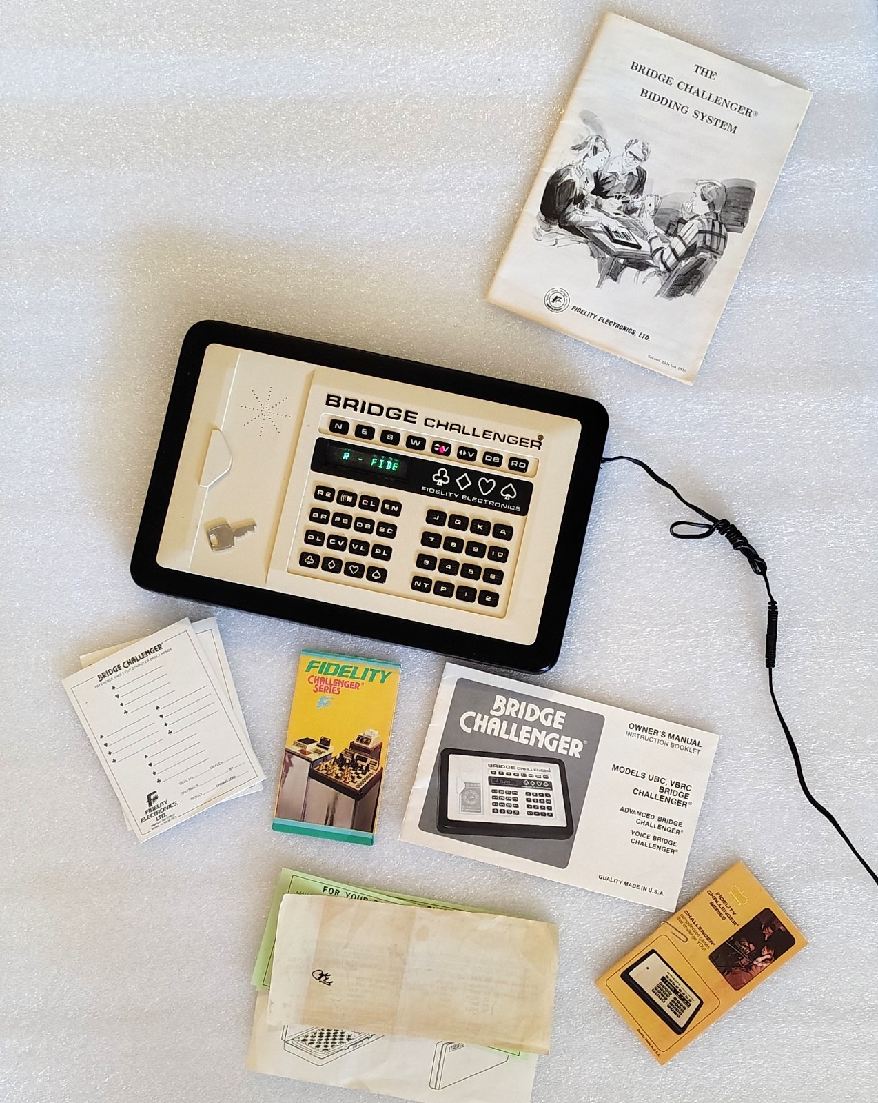 Vintage 1979 Fidelity Bridge Challenger Computer Set - Tested & Working - 1981