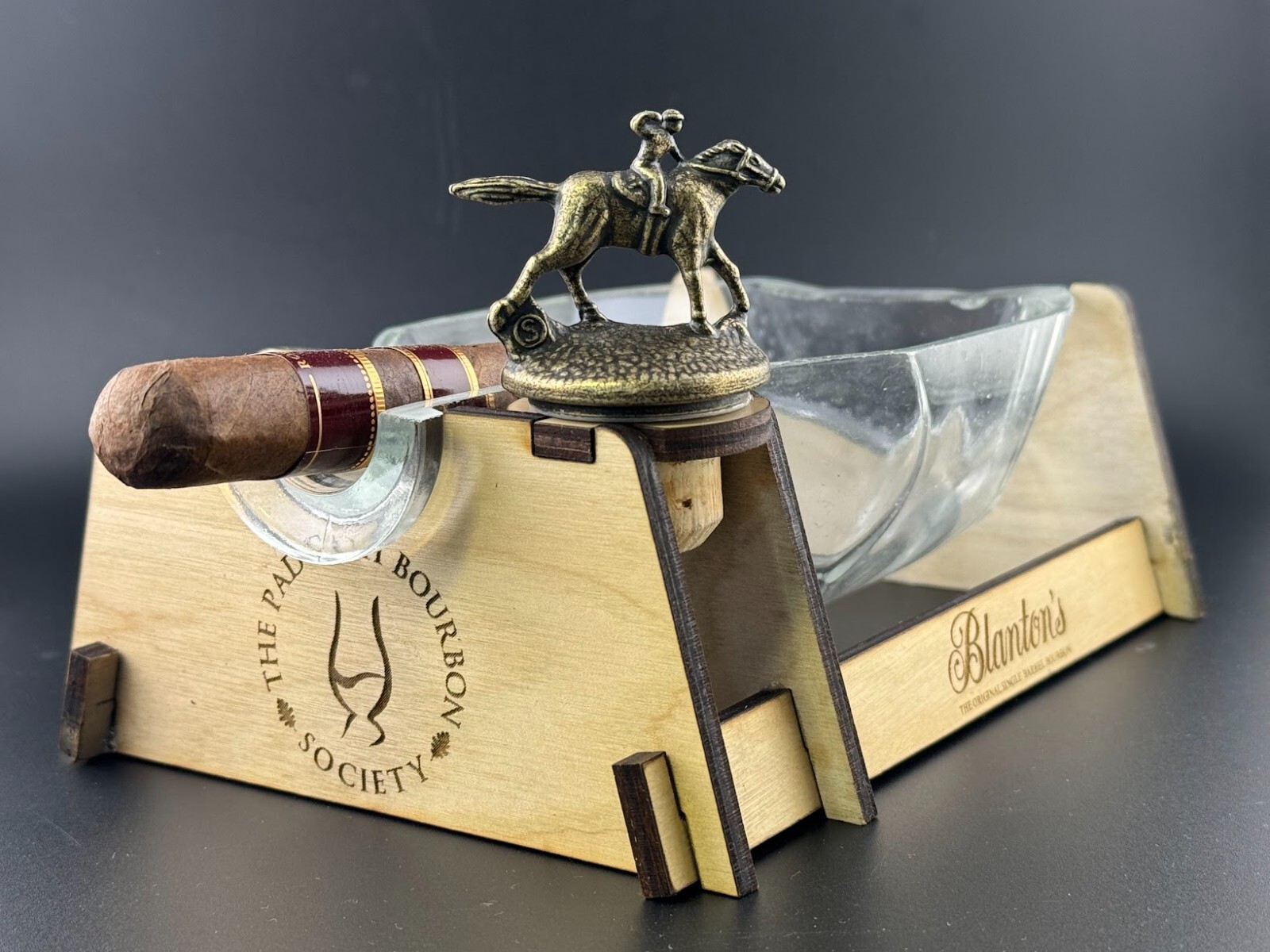Blanton's Bundle - Lighted Display, Cigar Ashtray & 2 Engraved Glencairn Glass