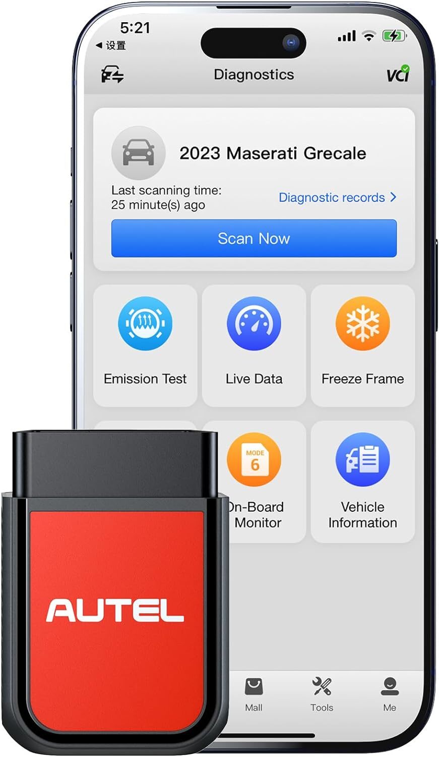 Autel MaxiAP AP2500E OBD2 Code Scanner Dongle Wireless Bluetooth Diagnostic Tool