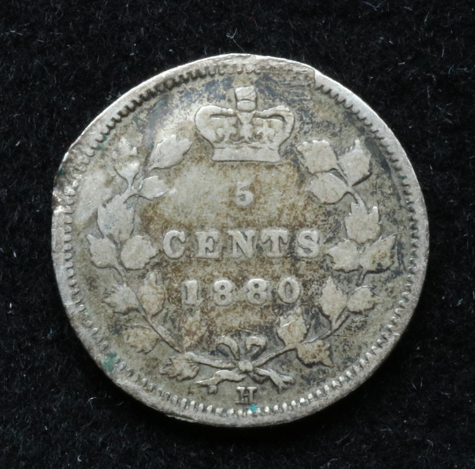 Canada 1880 H 5 Cents - Silver - Victoria