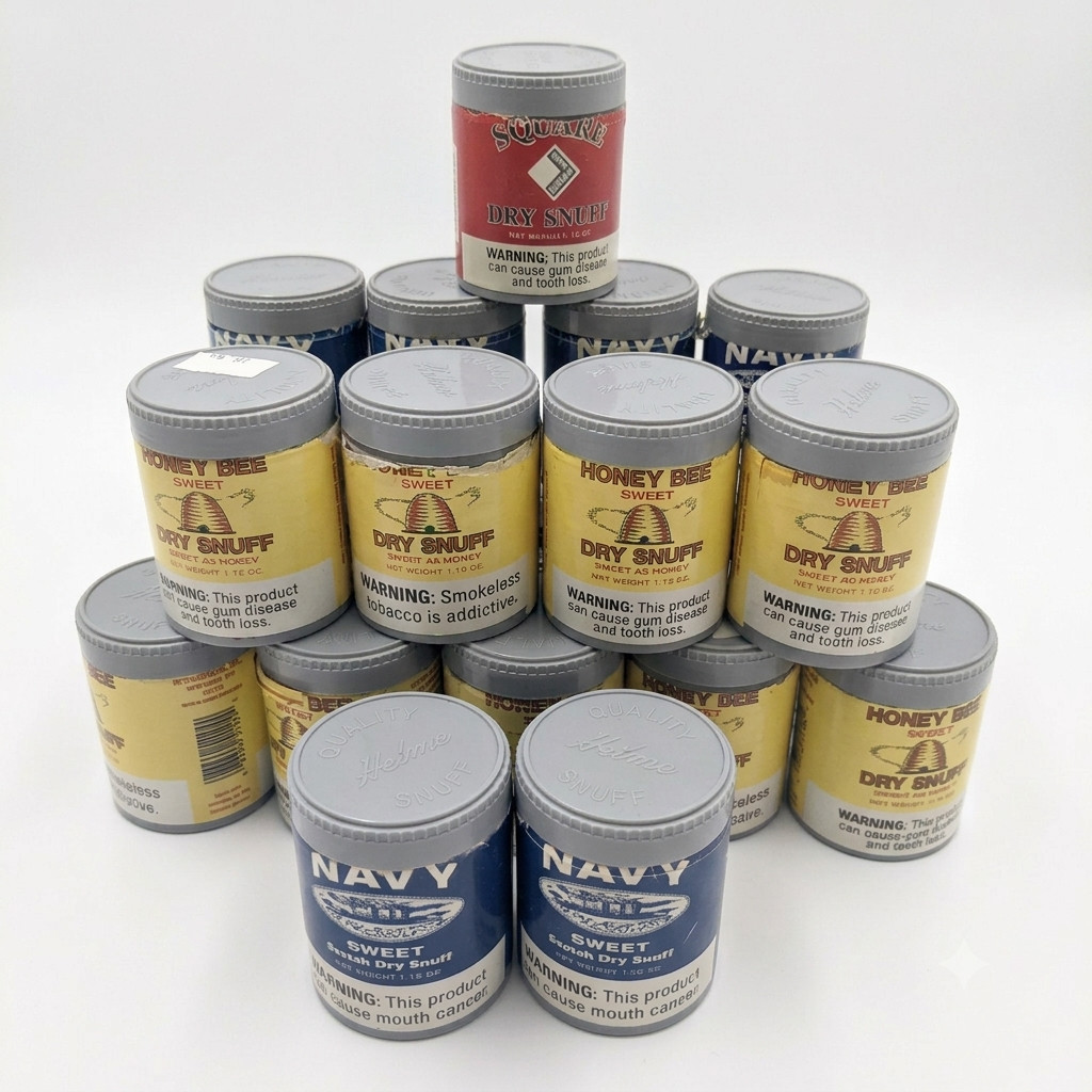 21 Empty Snuff Cans Plastic Containers Navy Honey Bee Crafts Hardware/Tackle