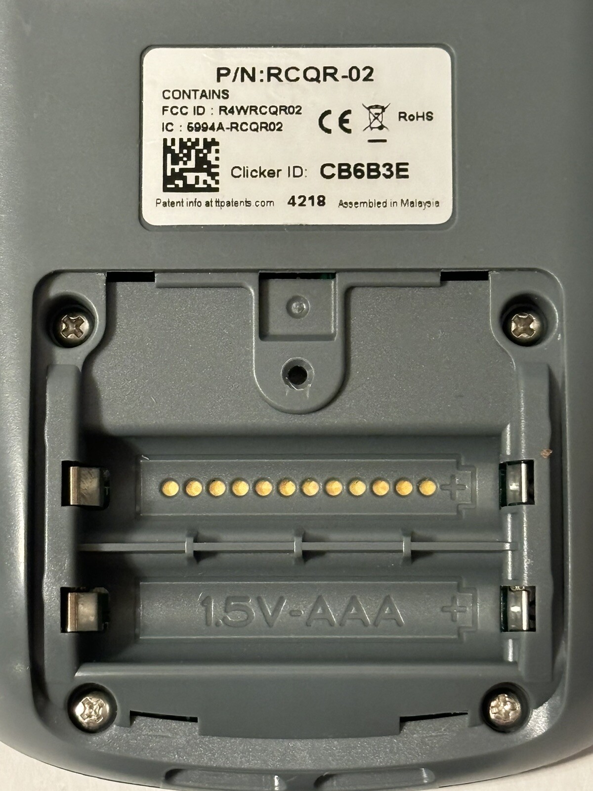 Turning Technologies QT2 Response Device Click ID: CB6B3E - Works