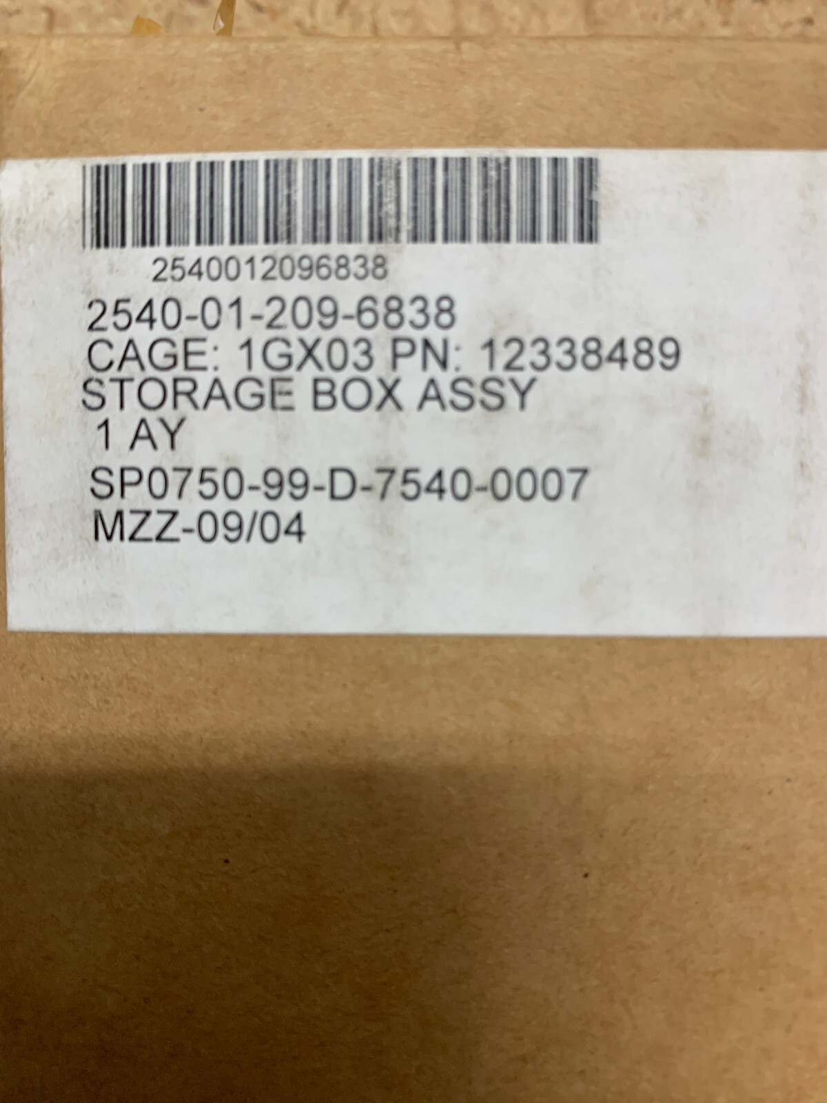 storage box/front winch controller, HMMWV 2540-01-209-6838