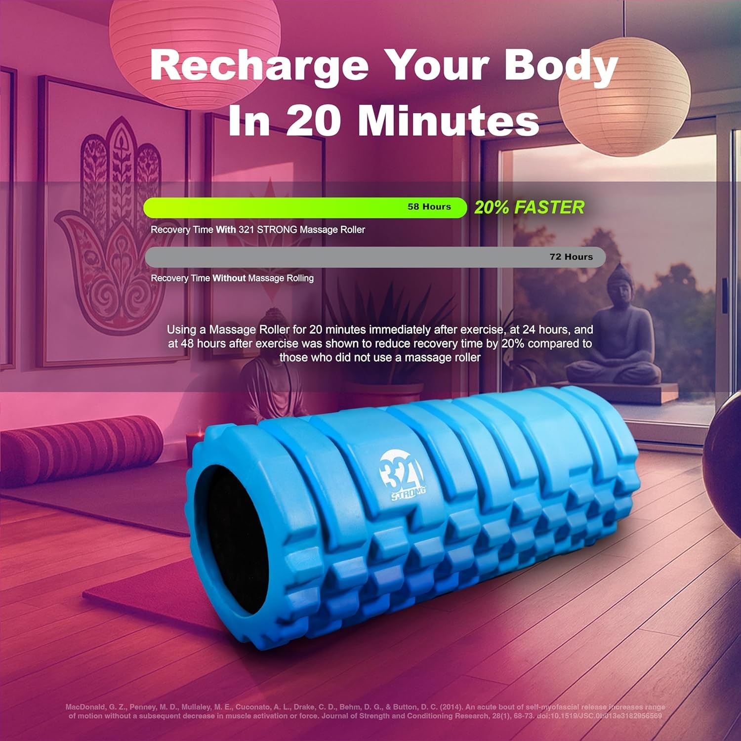 321 Strong Foam Roller - Medium Density Deep Tissue Massager for Muscle Massage