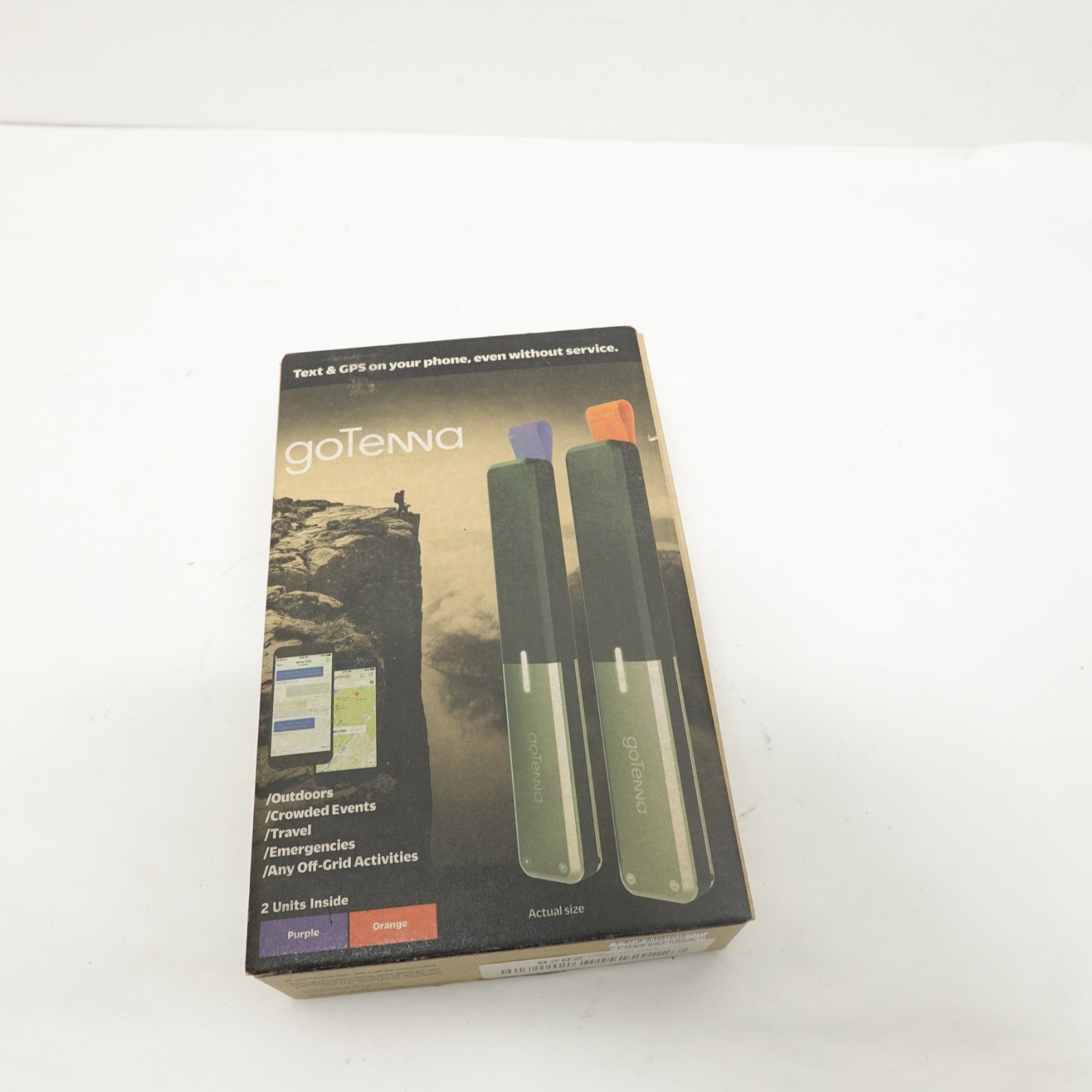 goTenna Off Grid SMS Text Antenna Devices Purple Orange Set of 2