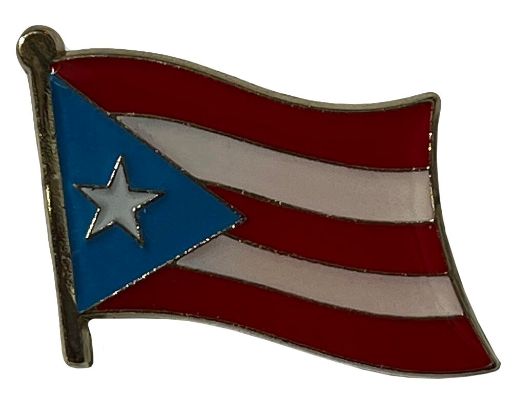 Wholesale Lot of 3 Puerto Rico Light Blue Wavy Motorcycle Hat Cap Lapel Pin