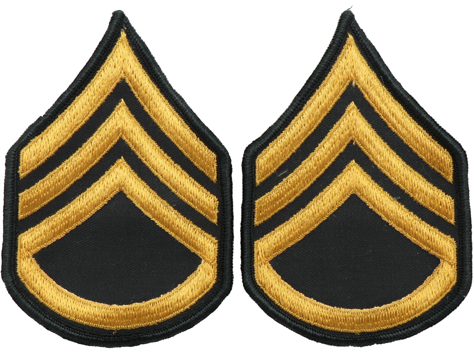 2 Vietnam Era US Army Staff Sergeant Green Stripes Patch Pair Uniform Rank