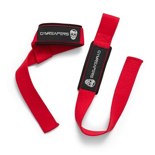 Lifting Wrist Straps for Weightlifting, Bodybuilding, Powerlifting, Red