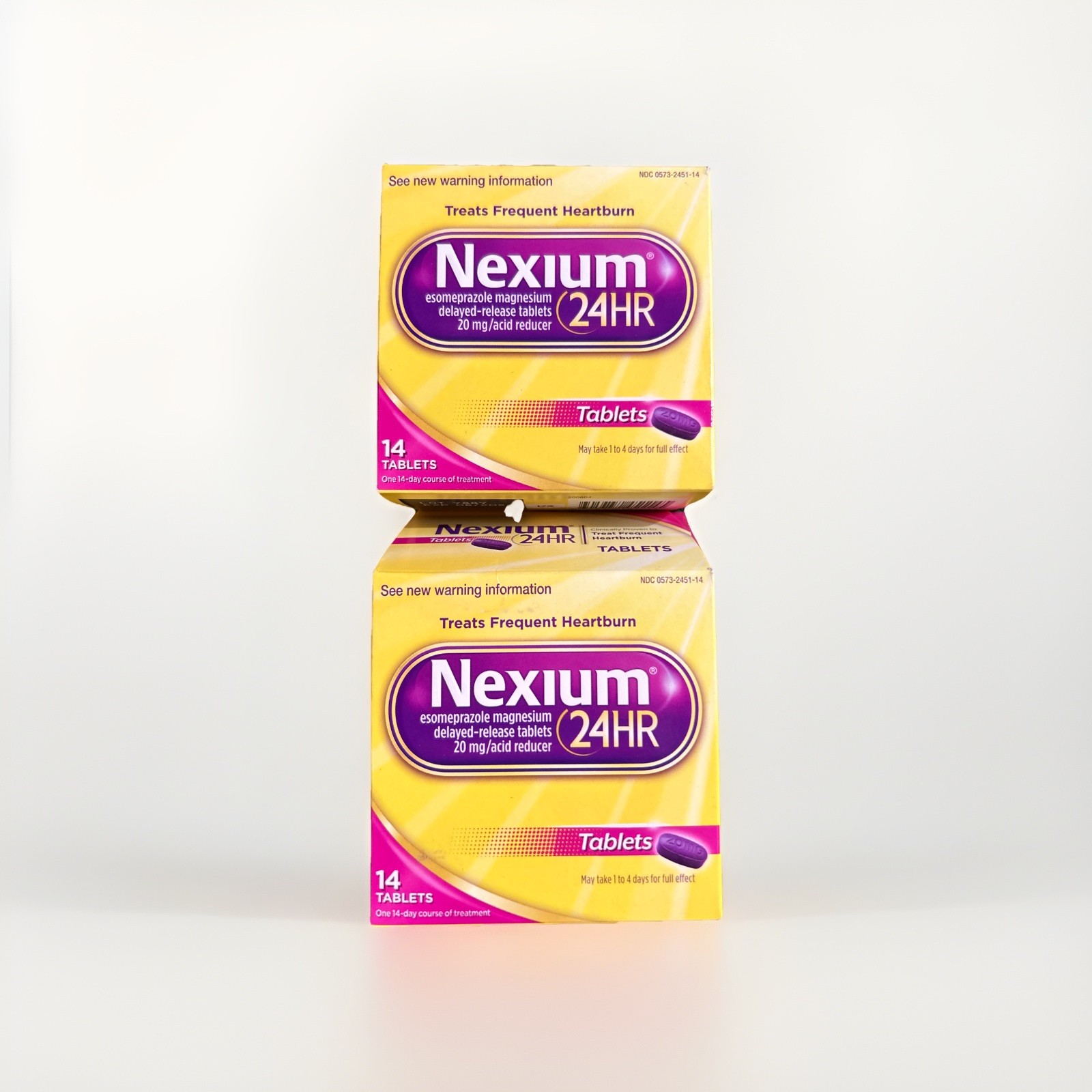 2 Bottles! Nexium 24hr Delayed Release Heartburn Relief 20 mg TABLETS- Exp 11/26