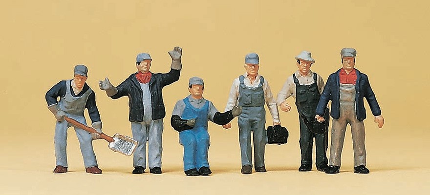 Preiser 10453 HO US Railroad Freight Train Crew pkg(6)