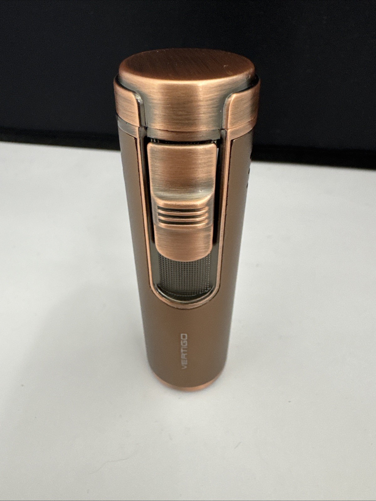 Vertigo Eloquence Quad Four Torch Cigar Lighter and Cigar Punch - Copper - New