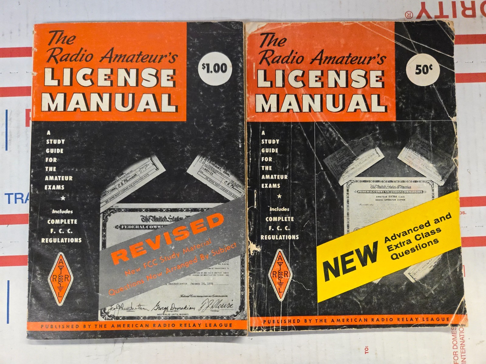 Lot of 2 Vintage Radio Amateur’s License Manuals 1974 ARRL 50¢ & $1 Editions