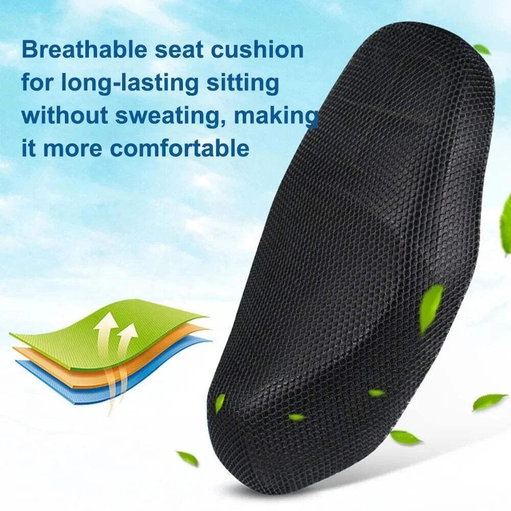 3D Mesh Motorcycle Seat Cover Breathable Cool Cushion for Scooter and Moped