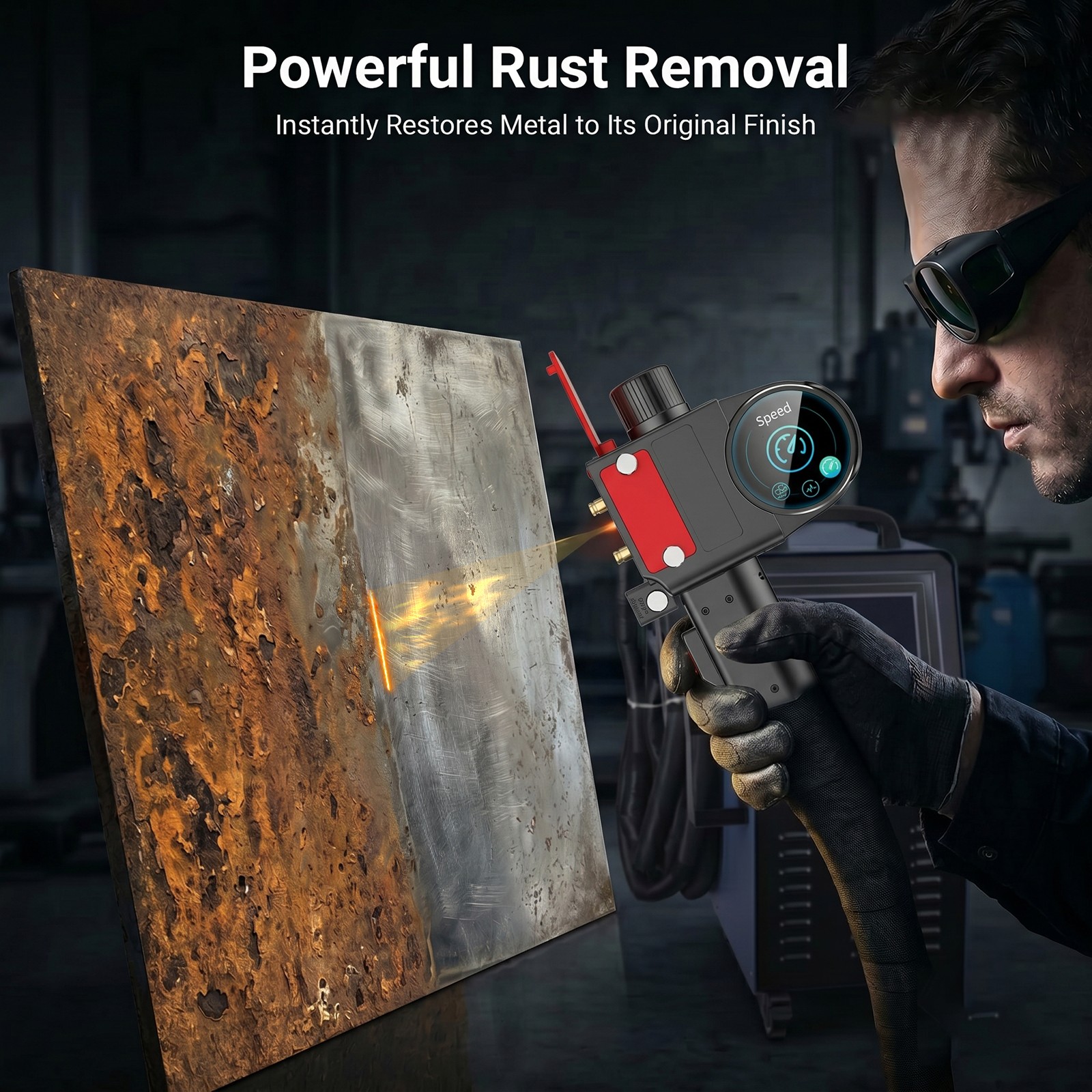 1200W Raycus Laser Cleaning Machine -Rust Paint Oxide Remover double pendulum US