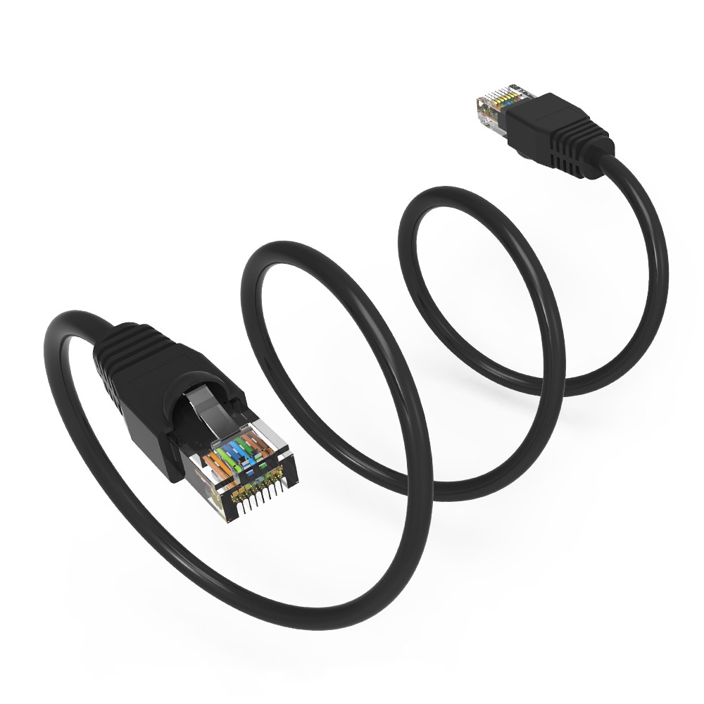 75Ft CAT6A UTP Ethernet Network Booted Cable Black