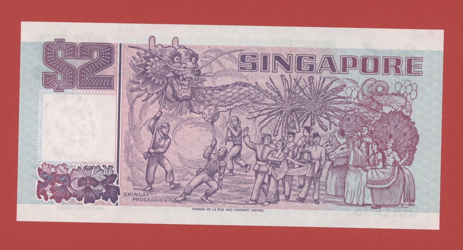 SINGAPORE 2 DOLLARS ND ( 1992 ) PICK # 28 UNC.