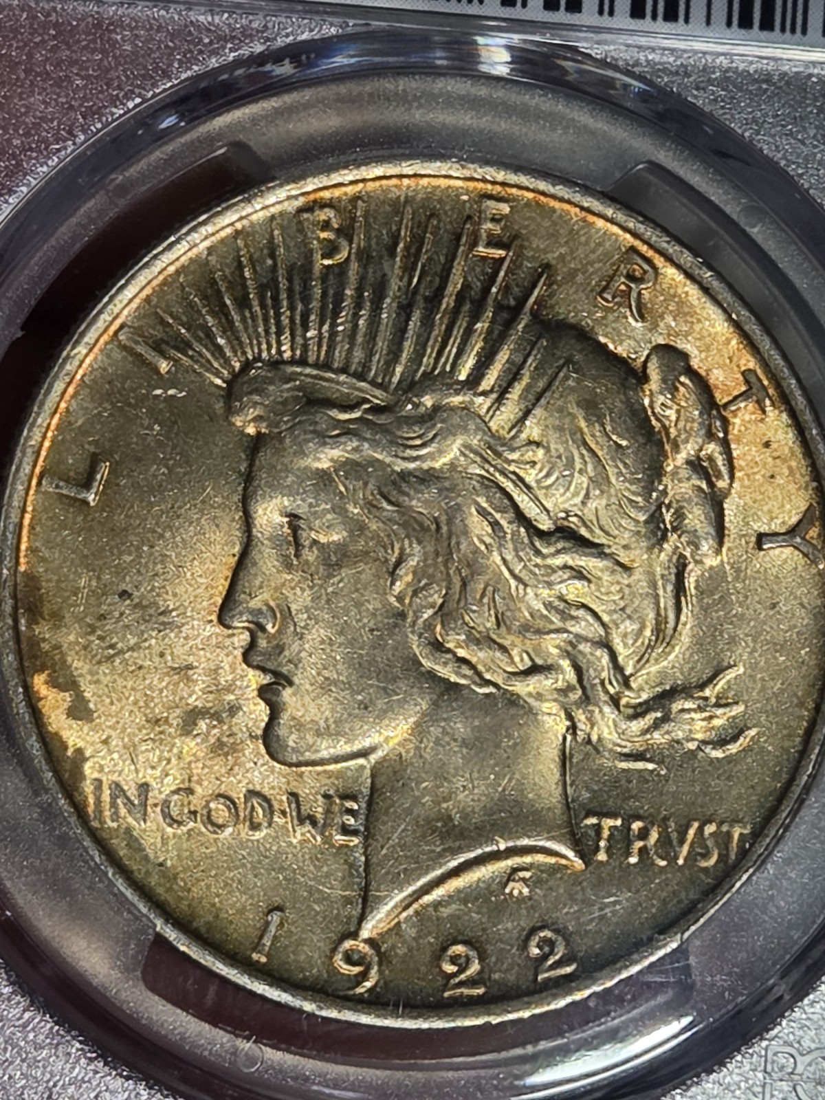 1922 $1 Peace Dollar PCGS MS63 Toned
