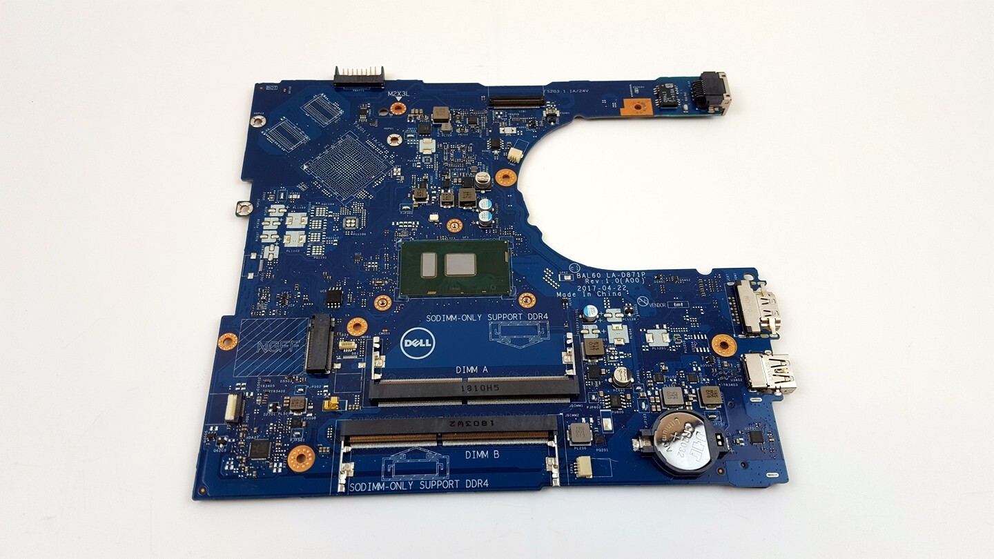Dell Inspiron 15 5566 Laptop Motherboard I5-7200U 2.50GHz J922J 0J922J LA-D871P