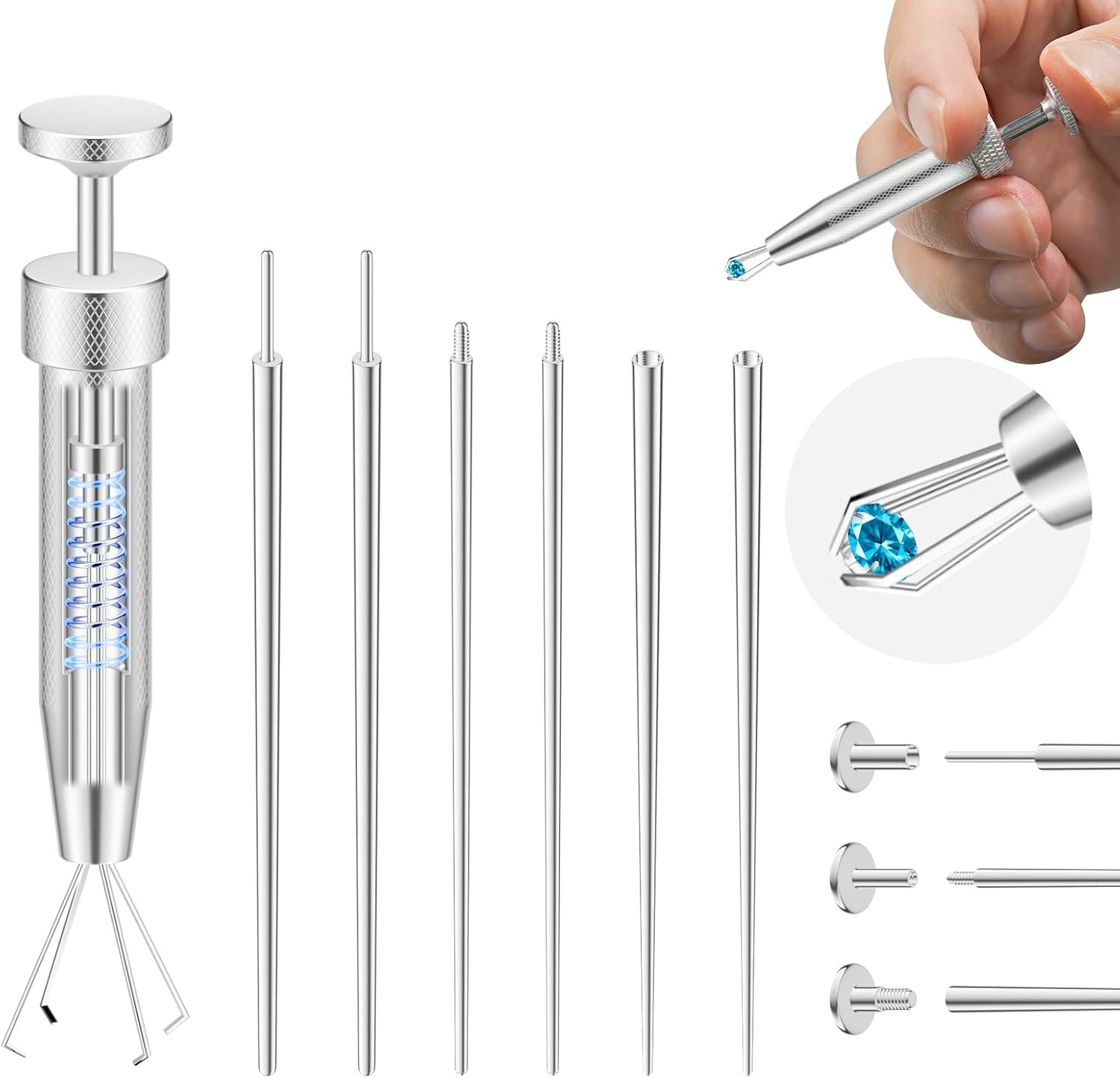 Upgraded Anti-slip Piercing Taper Ball Grabber Tool for Changing Jewelry -...