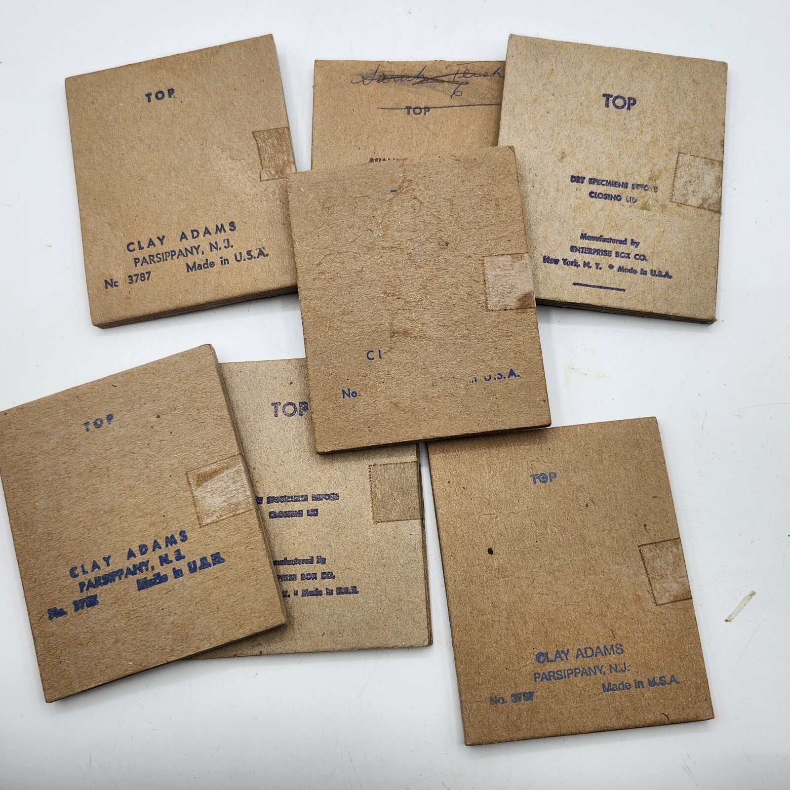 15 slides Vintage Clay Adams Microscope Slide Boxes Glass case