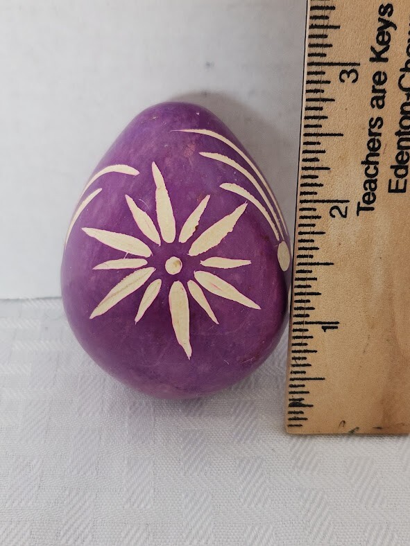 EASTER EGG Purple Dyed Hand Etched Designed-Solid EUC