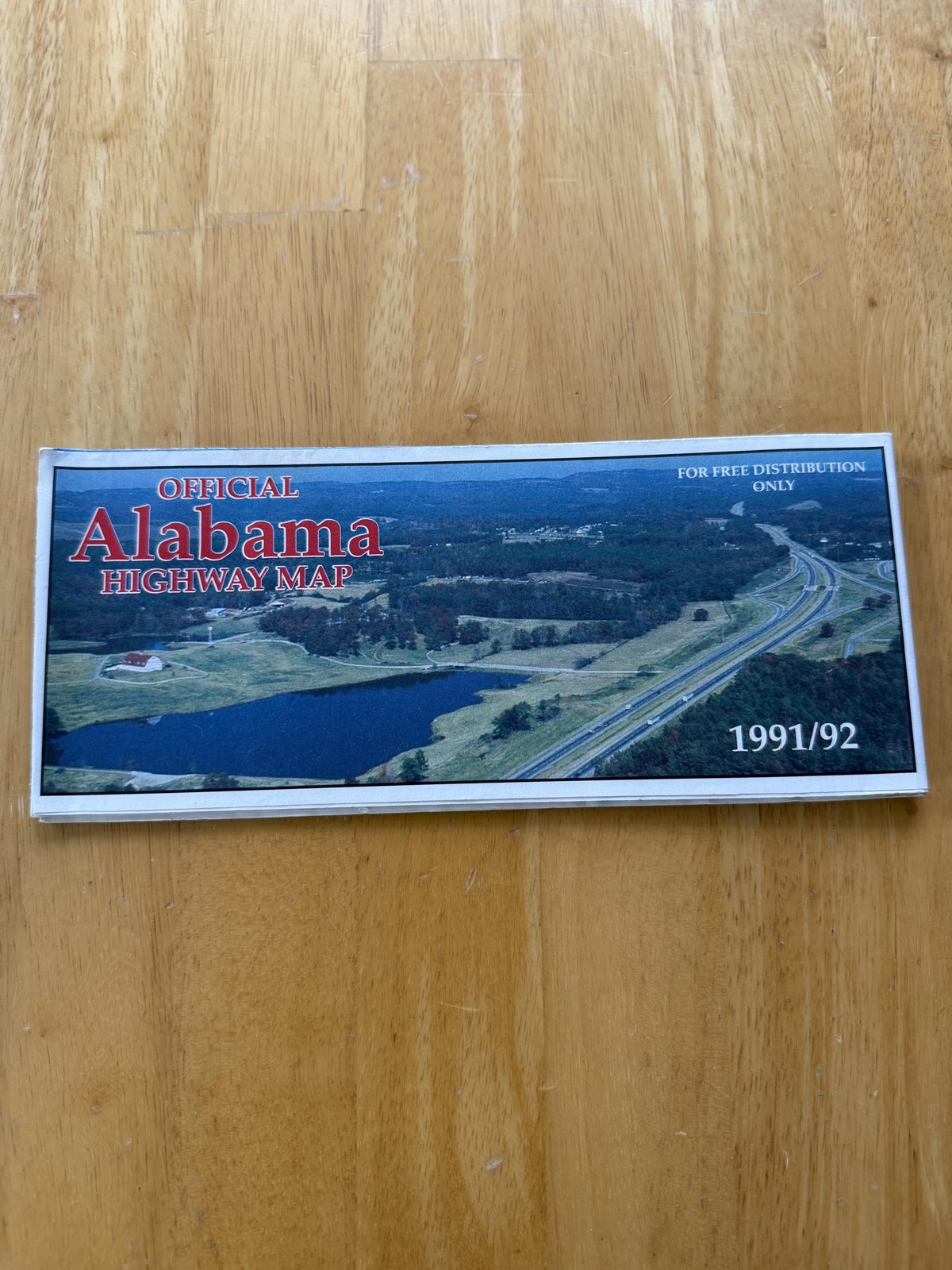Vintage 1991-92 Alabama Official Highway Road Map Travel Folded Brochure USA