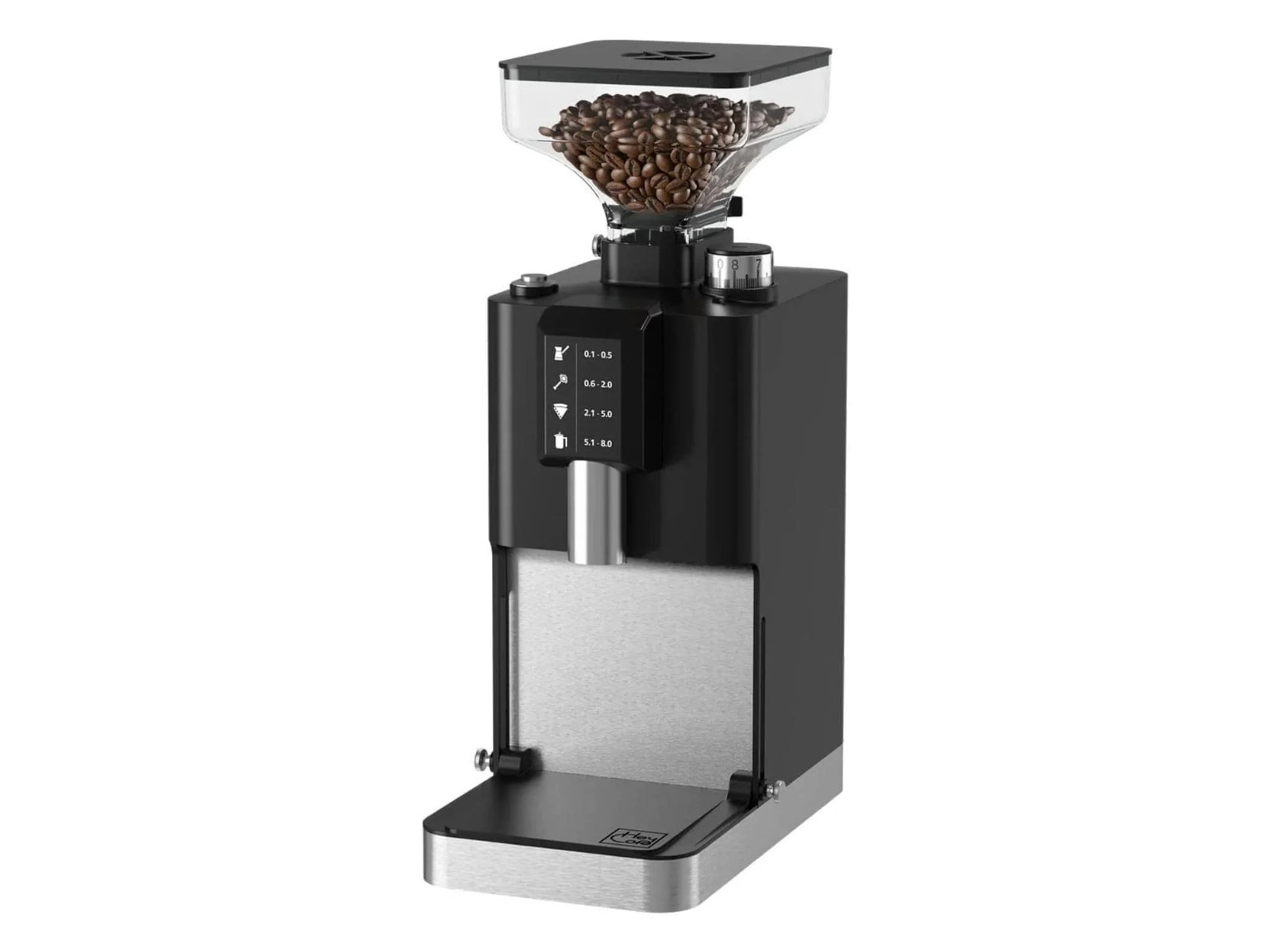 HeyCafé Jack Allround Coffee Grinder 64mm Flat Burrs 250g Hopper Black/White
