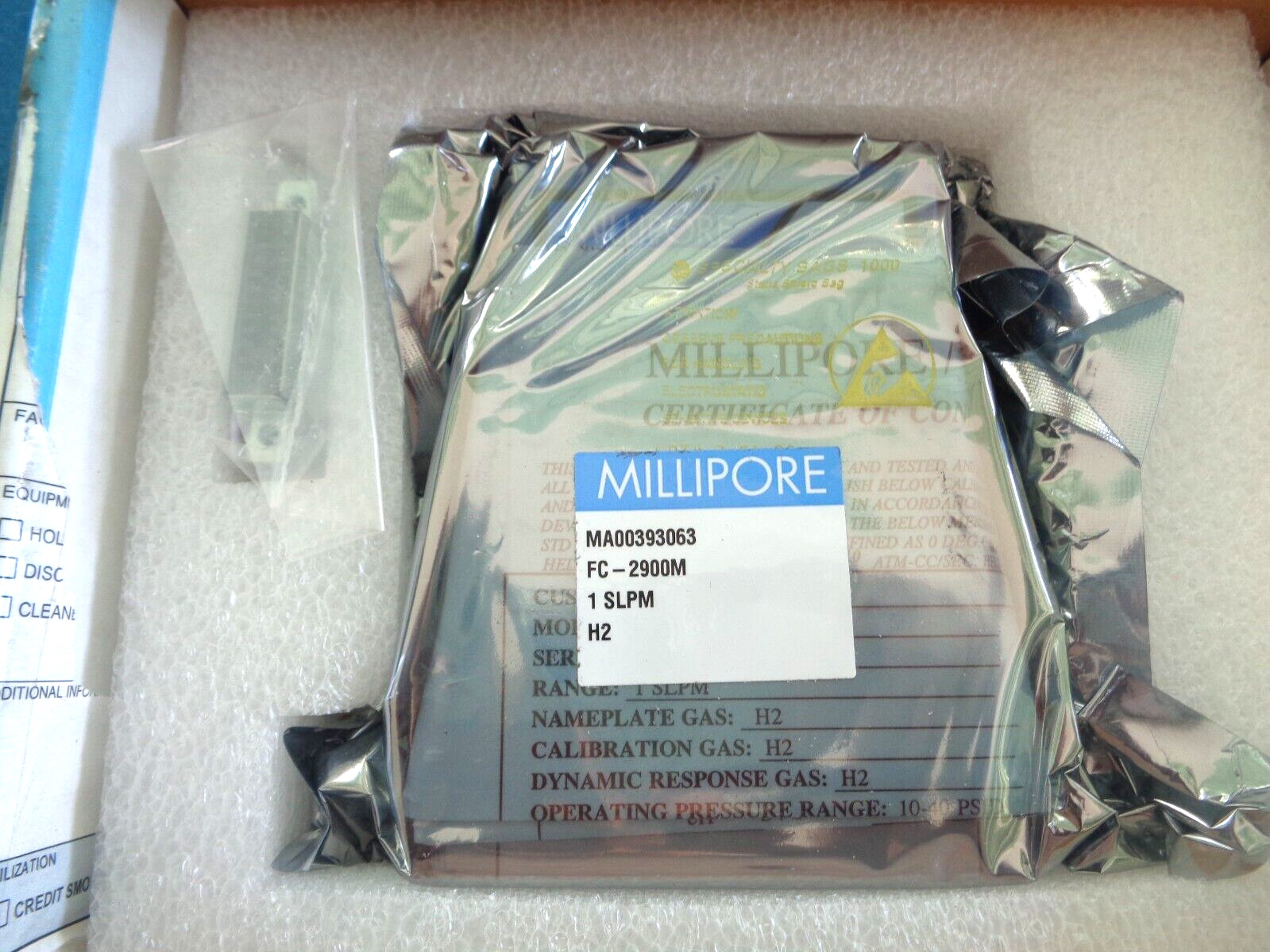 New In The Box & Sealed Bag Millipore / Tylan FC-2900M 1 SLPM Hydrogen
